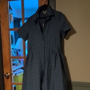 Elegant Blue Striped Dress